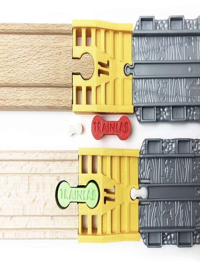 TrainLab Adapters Compatible with Thomas Take-n-Play to Wooden Railway Train Track Adapters with Dog Bones (Gold) - Image 2